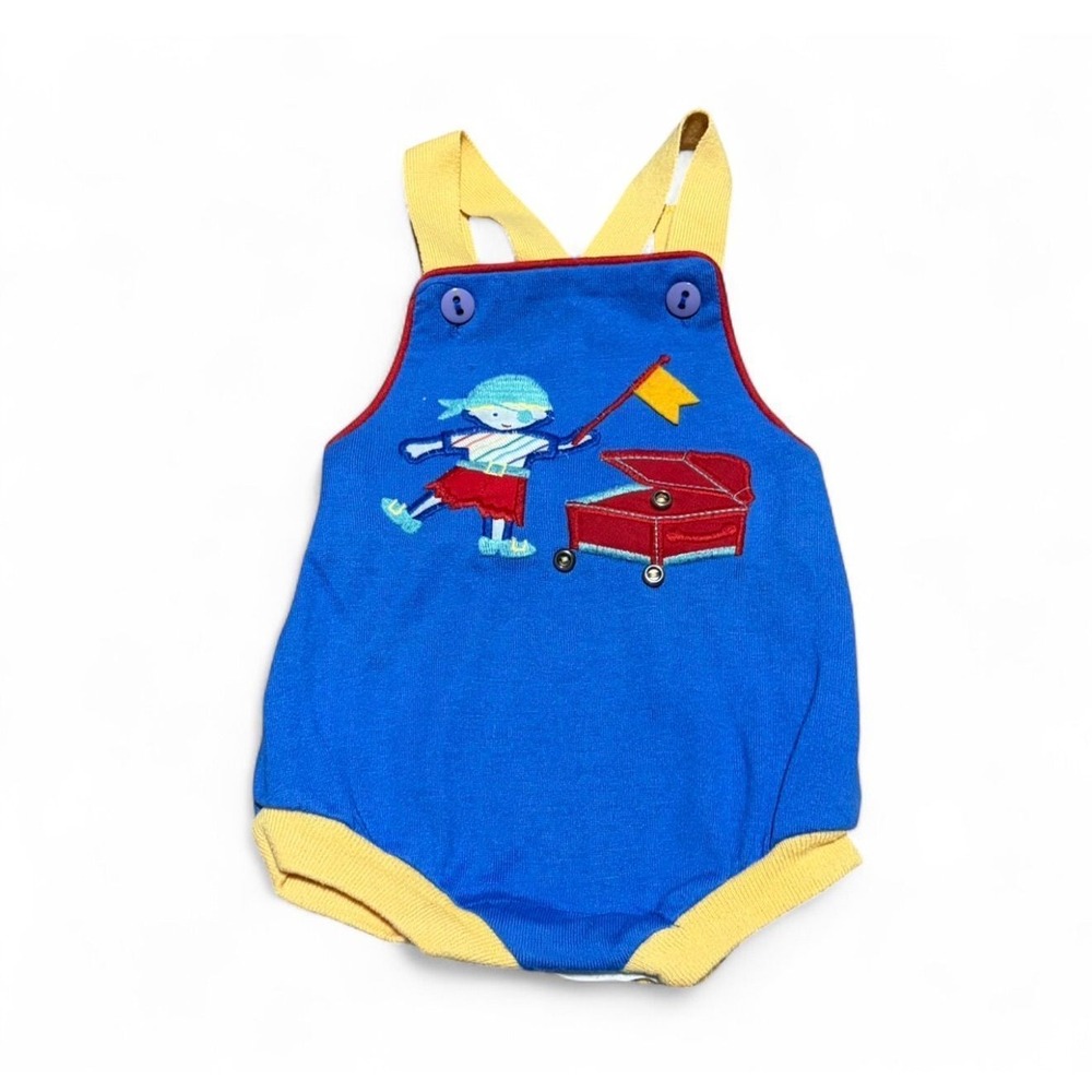 True vintage baby romper 9 months color block